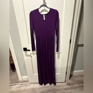 Zenana outfitters maxi dress long sleeve size large purple